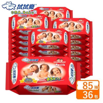 拭拭樂 嬰兒超純水濕紙巾(幸運紅) 85抽x36包 