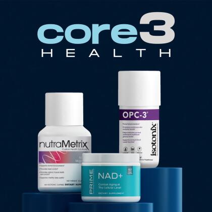 nutraMetrix&reg; Core 3 Health - Includes: Isotonix OPC-3® (100g Bottle); Prime™ Anti-Aging Nutraceuticals® NAD+; Isotonix® Magnesium