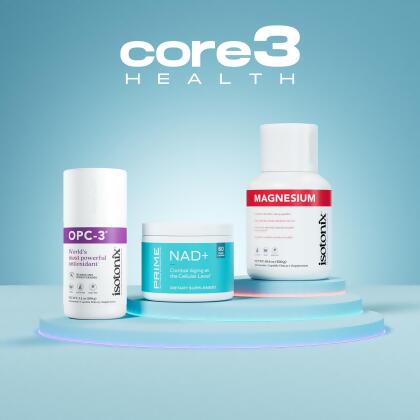 Core 3 Health - Includes: Isotonix OPC-3® (100g Bottle); Prime™ Anti-Aging Nutraceuticals® NAD+; Isotonix® Magnesium
