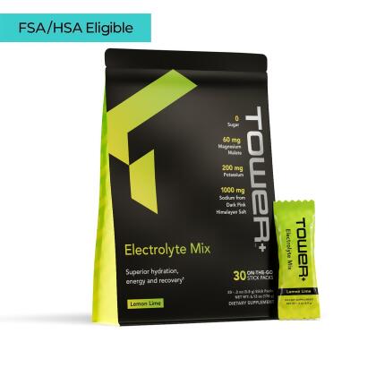 nutraMetrix&reg; Tower+&trade; Electrolyte Mix - Lemon Lime - One Pouch (30 Stick Packs)