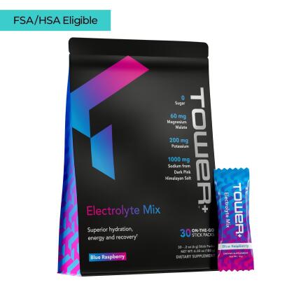 nutraMetrix&reg; Tower+&trade; Electrolyte Mix - Blue Raspberry - One Pouch (30 Stick Packs)