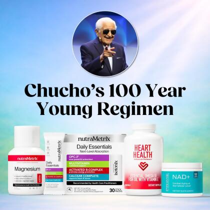 Chucho's 100 Years Young Regimen - offers a month's supply of his favorites at only $8 a day - celebrating his 25+ years as a loyal customer.