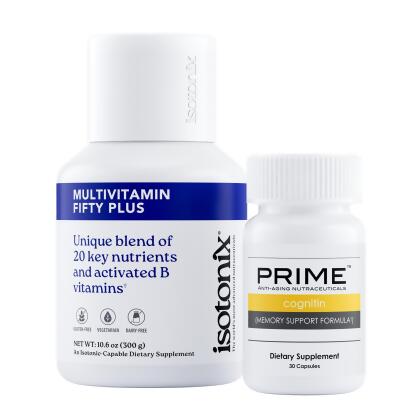 nutraMetrix Age Smart System - Includes: Isotonix<sup>®</sup> Multivitamin Fifty Plus – Single Bottle (45 Servings) + Prime™ Cognitin Memory Support Formula