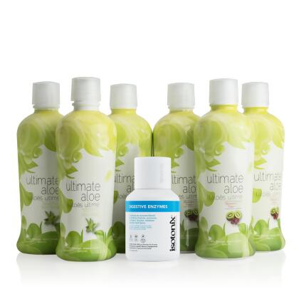 Digestive Health Kit - 90 Day Supply Contains (1) Isotonix Digestive Enzymes Formula (90 day) and a 96 day supply of aloe (3) Ultimate Aloe (Natural) (16 servings each) and (3) Ultimate Aloe (Strawberry Kiwi) (16 servings each)