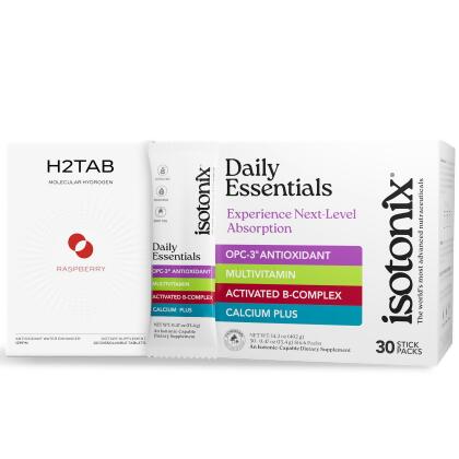 The Ultimate Isotonix® Protocol - Includes Isotonix Daily Essentials Packets (30 Packets); Fast Dissolving Raspberry H2TAB (30 Tablets)
