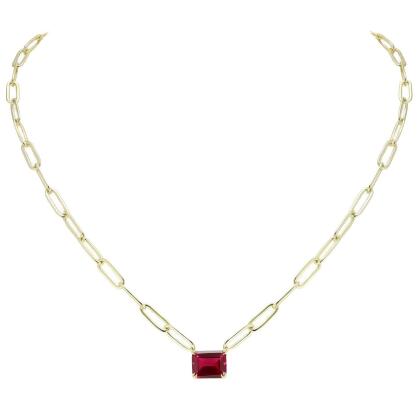 SCARLETT - Petite Solitaire Paperclip Necklace