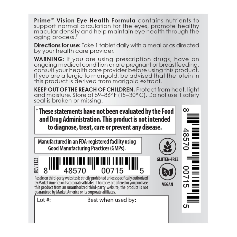 nutraMetrix&reg; Prime&trade; Vision Eye Health Formula