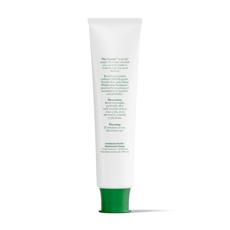 The Usuals&trade; Brightening Toothpaste with Peptides + Probiotics