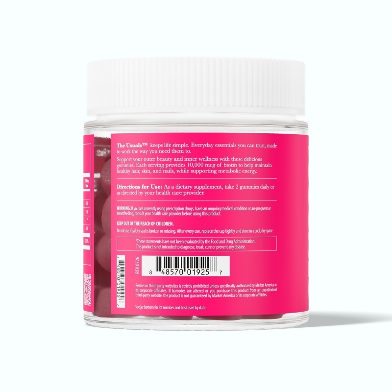 The Usuals&trade; Hair + Skin + Nail Berry Gummies
