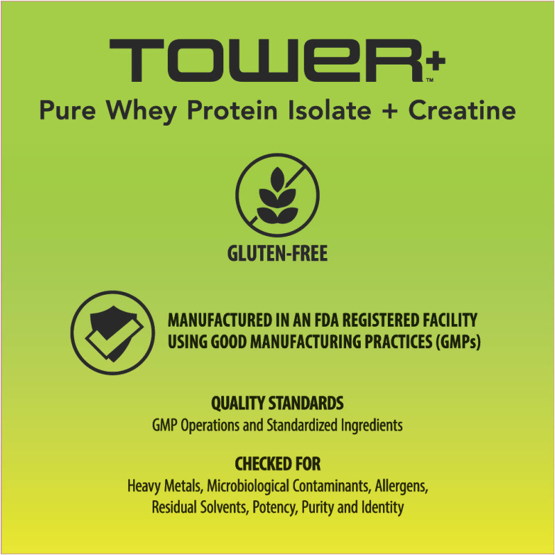 Tower+&trade;純分離乳清蛋白+肌酸