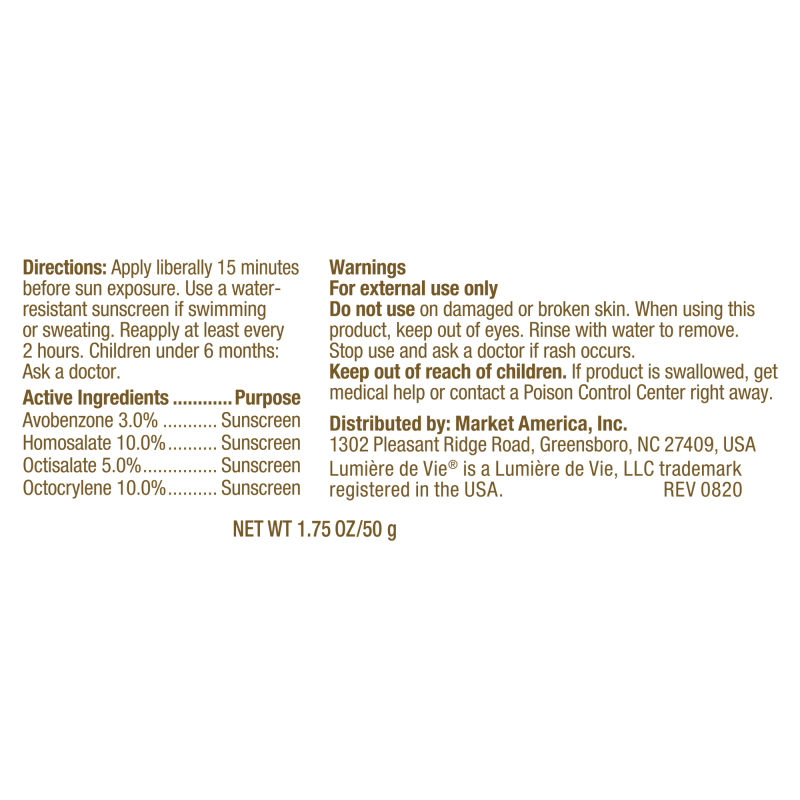 Lumière de Vie&reg;極淨透白防曬乳SPF50