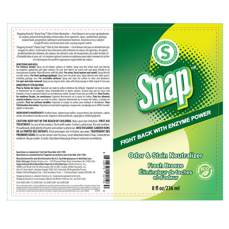 Shopping Annuity® SNAP&trade;去味除漬噴霧 - 清新配方