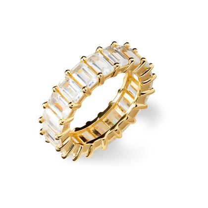AMBER - Emerald Cut Eternity Band