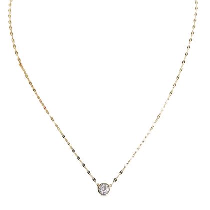 KATIE - Textured Solitaire Necklace