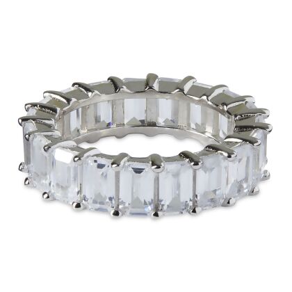 AMBER - Emerald Cut Eternity Band