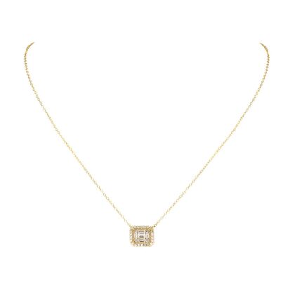 KEEGAN - Illusion Halo Baguette Necklace