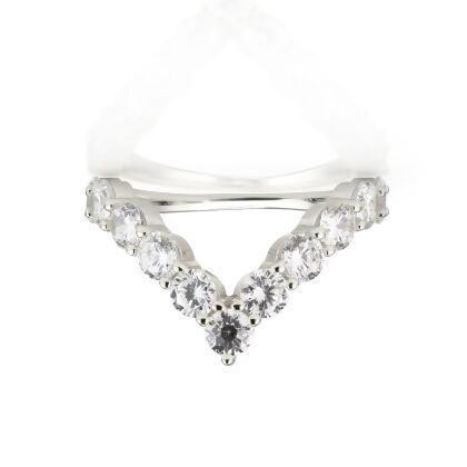 CHERI - V Shaped Bezel Set Ring