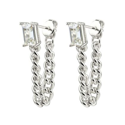 EMERSON – Emerald Cut Rope Loop Earrings