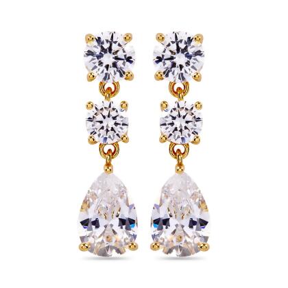 CLARA - Three Stone Drop Earring