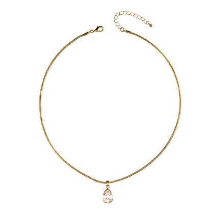 GEORGINA - Bezel Set Pear Necklace