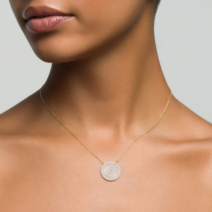 KAMILA - Pave Coin Pendant