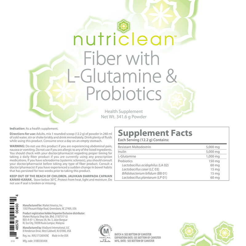 NutriClean&trade; Fiber with L-Glutamine & Probiotics