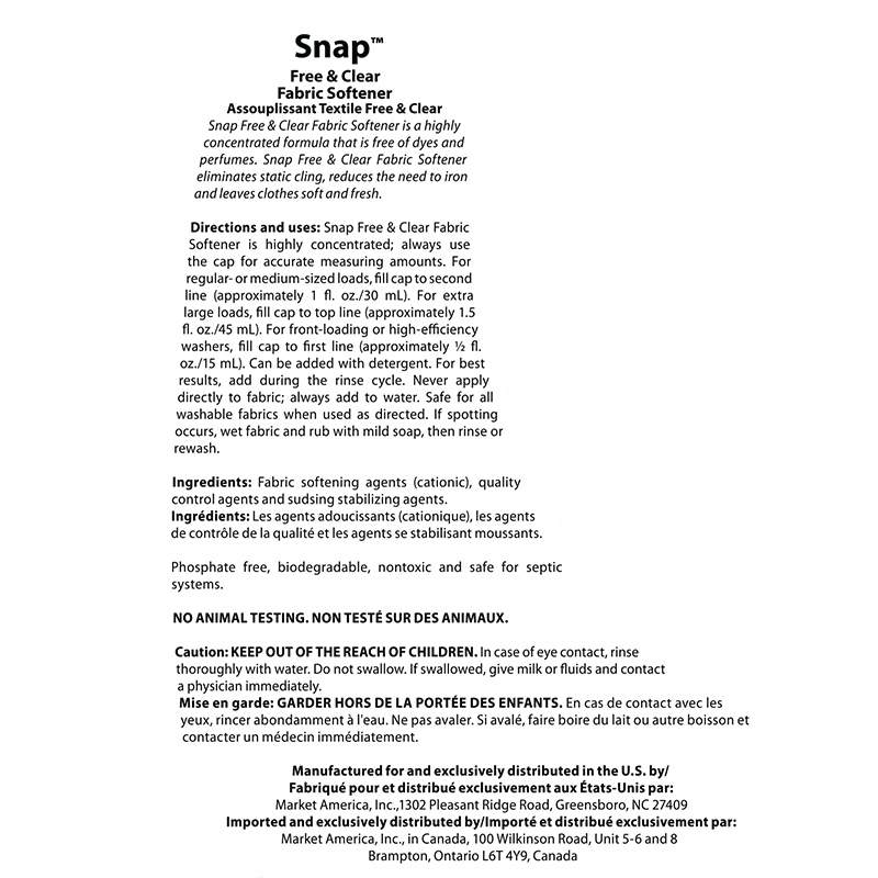 Shopping Annuity Brand SNAP® Free & Clear Fabric Softener