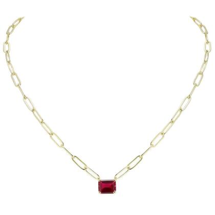 SCARLETT - Petite Solitaire Paperclip Necklace