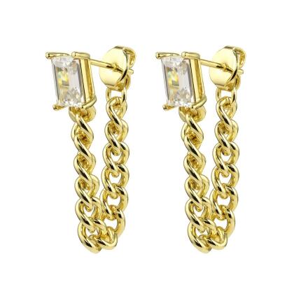 EMERSON – Emerald Cut Rope Loop Earrings