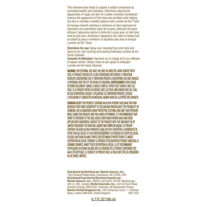 Lumière de Vie&reg; Toner
