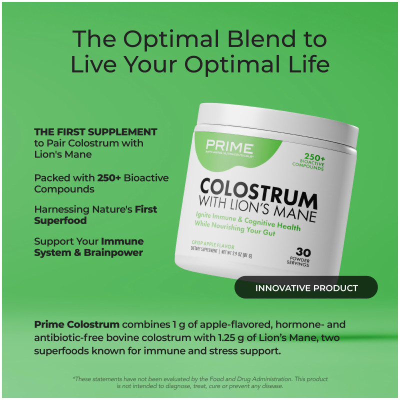 Prime&trade; Colostrum with Lion's Mane