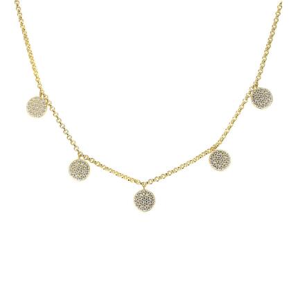AKEMI - Pave Coin Dangle Necklace