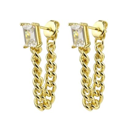 EMERSON - Emerald Cut Rope Loop Earrings
