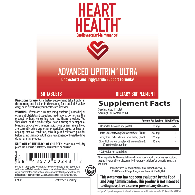 Heart Health&trade; Advanced LipiTrim&reg; Ultra (Cholesterol and Triglyceride Support Formula)