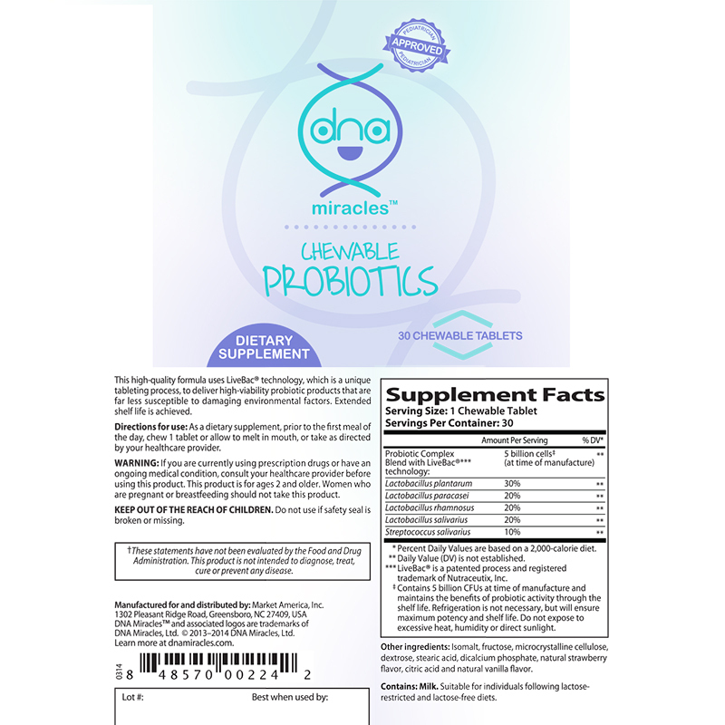 DNA Miracles&reg; Chewable Probiotics