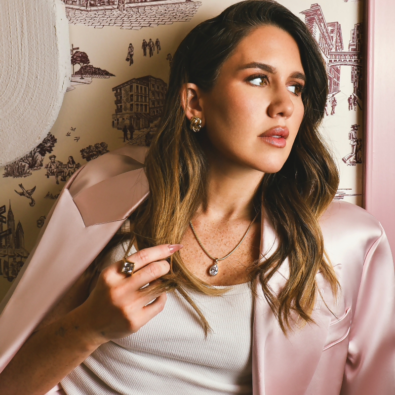 GEORGINA - Bezel Set Pear Necklace