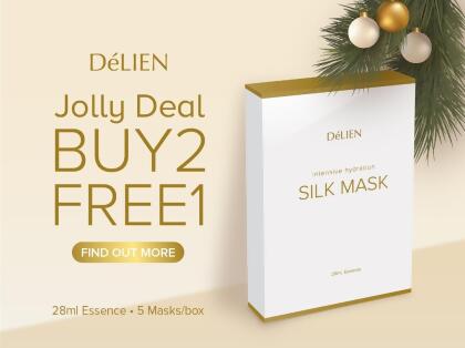 DeLIEN Intensive Hydration SILK Facial MASK 28ml Essence BUY 2 FREE 1 ( 5 Pcs Per Box) 