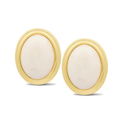 MAEVE – Oval Cream Opal Clip-on Earrings Go to SHOPGLOBAL.COM