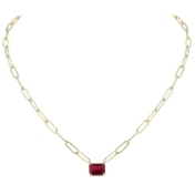 SCARLETT - Petite Solitaire Paperclip Necklace
