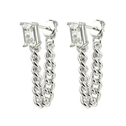 EMERSON – Emerald Cut Rope Loop Earrings 
