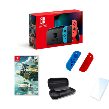 【Nintendo 任天堂】Switch主機日本公司貨+遊戲選一 贈周邊(收納包+果凍套+保護貼)/ 瑪利歐賽車8 