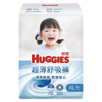 好奇 超薄舒吸褲/ 箱購4包入/XL/ 38片x4包 