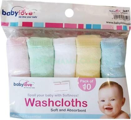  Babylove Cotton Washcloths 5 sheet / 10 sheet 20cm x 20cm 
