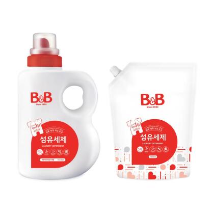  B&B Baby Laundry Detergent Bottle (1500Mml) and Refill (1500ml) Combo Set 