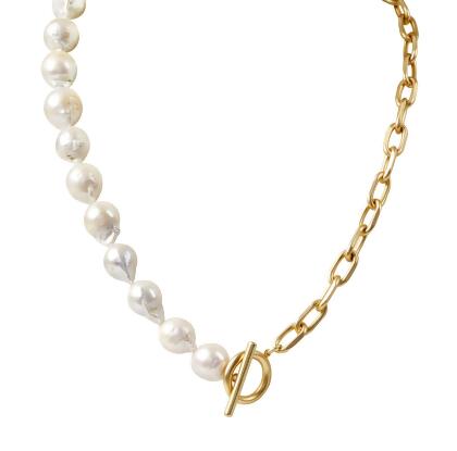 JANE – Freshwater Pearl and Paperclip Necklace 