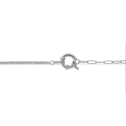 Layered 2&rdquo; Extender Chain for ARIA - Multi Use Link and Stone Choker, in silver