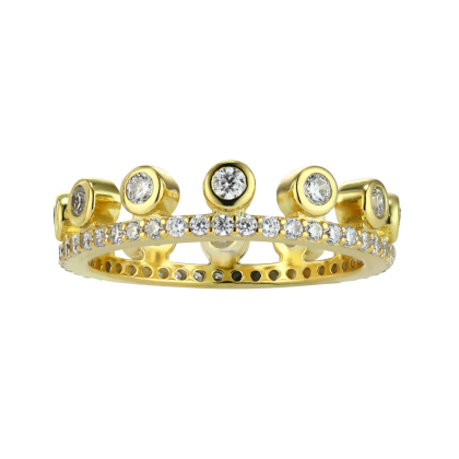 Closeup of Layered PRIYA Crown Ring in gold