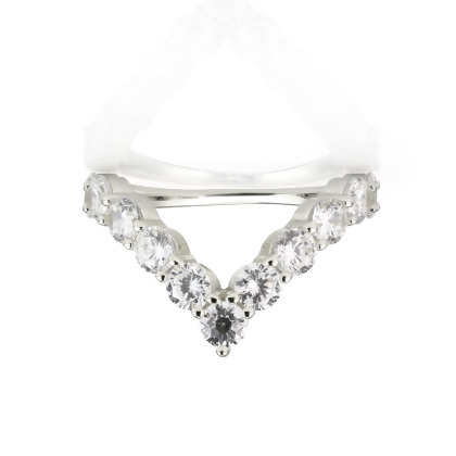 CHERI - V Shaped Bezel Set Ring alternate image