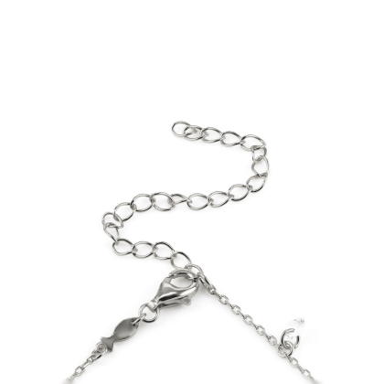 Closeup of extension in rsilver for Layered Desi - Pierced Round Cut Bracelet