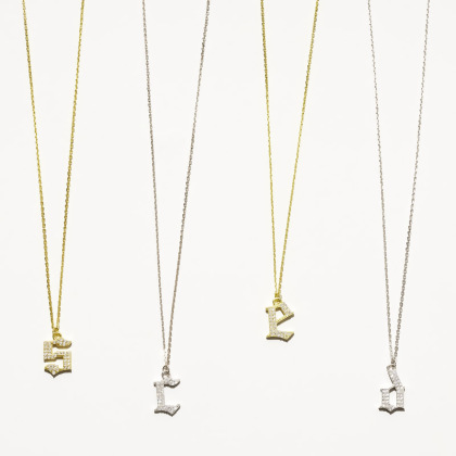 INITIAL &ndash; Gothic Letter Necklace alternate image